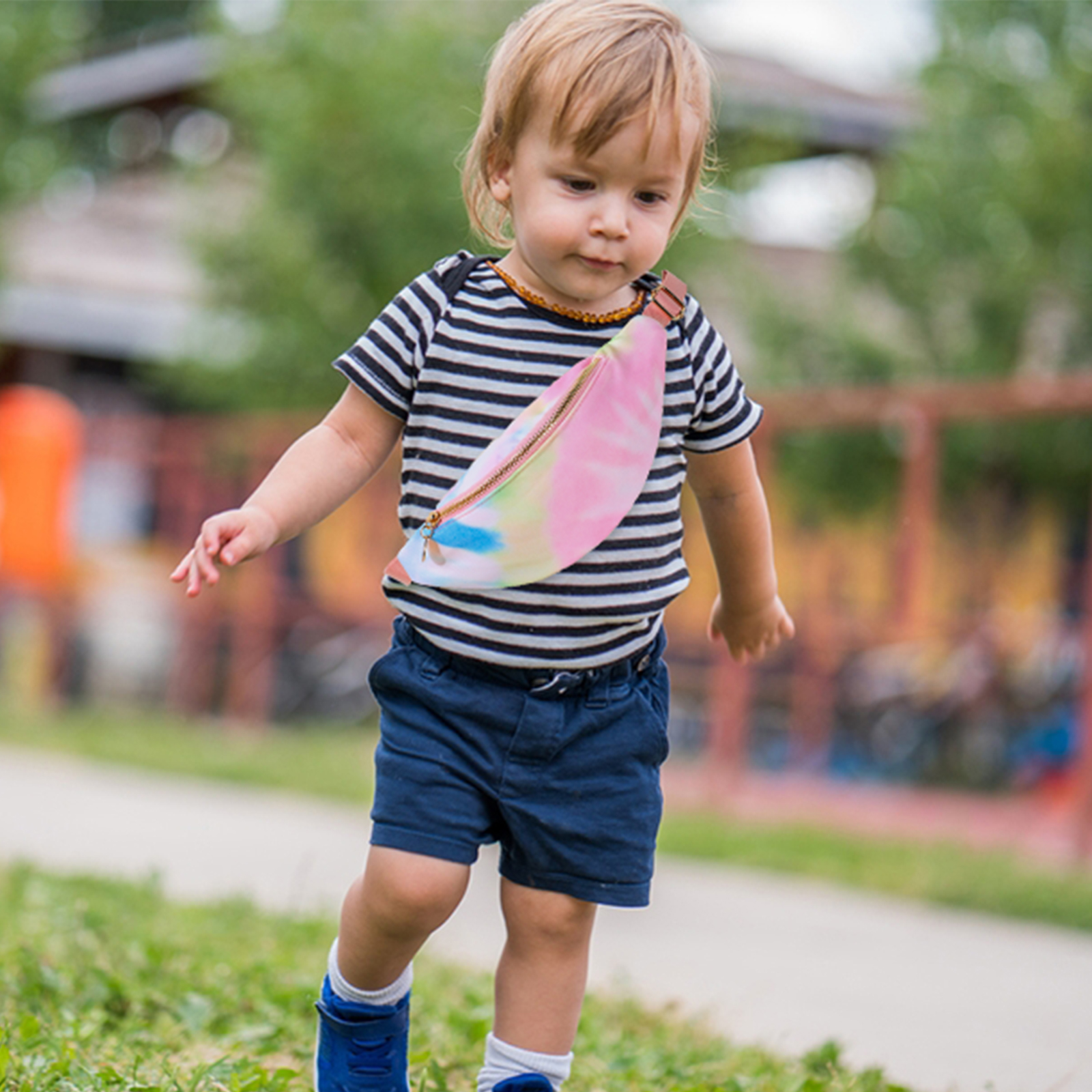 Riñonera de nailon para niños pequeños, bolsa de cintura con cremallera, ajustable, ligera, multifunción, resistente al agua