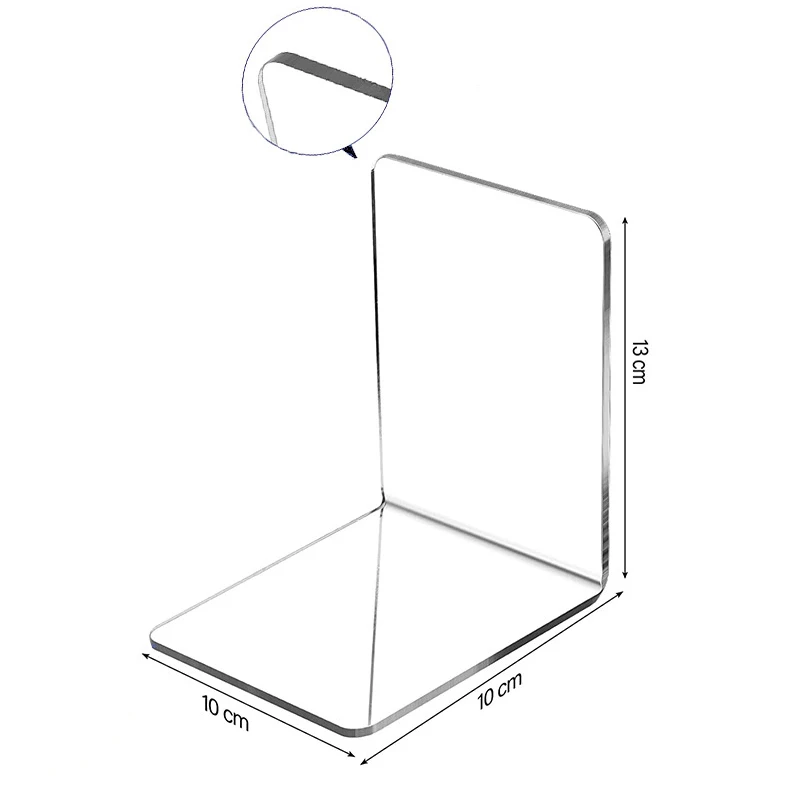 Transparent Acrylic Bookends Stand Bookshelf Desktop Decorative Storage Rack Bookend Book Holder School Stationery