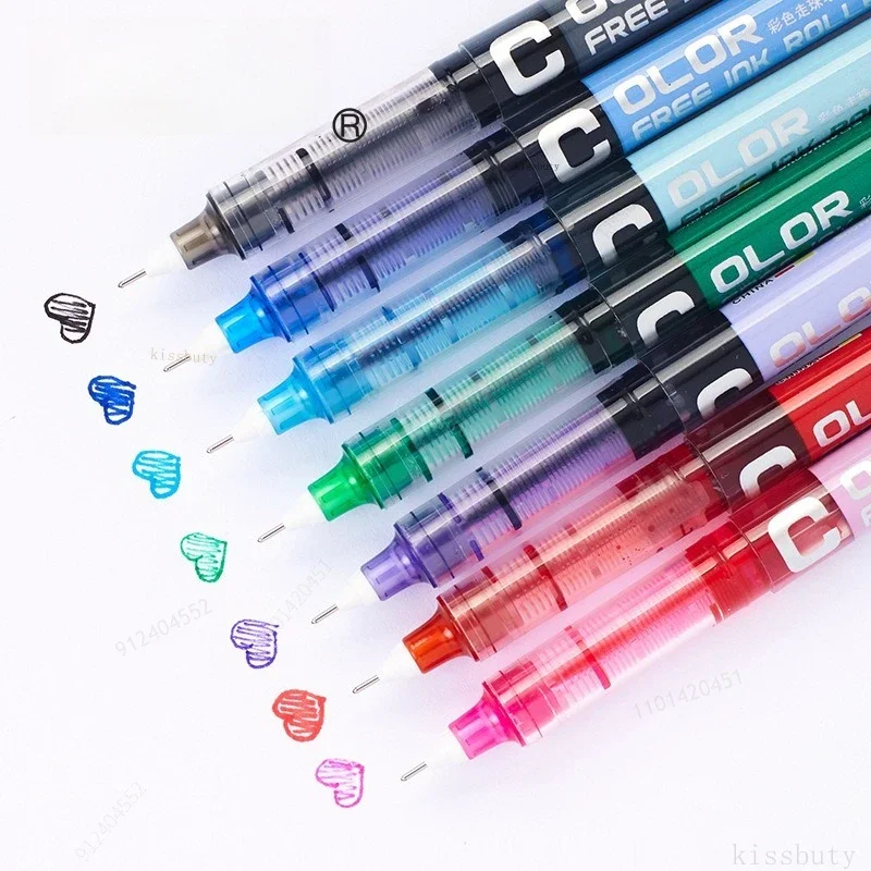7pcs ที่แม่นยํา Roller Ball ปากกา,0.28/0.38/0.5 มม.Extra Fine Nib Liquid Ink ปากกาลูกลื่น, สําหรับเขียนโรงเรียนเครื่องเขียน Office