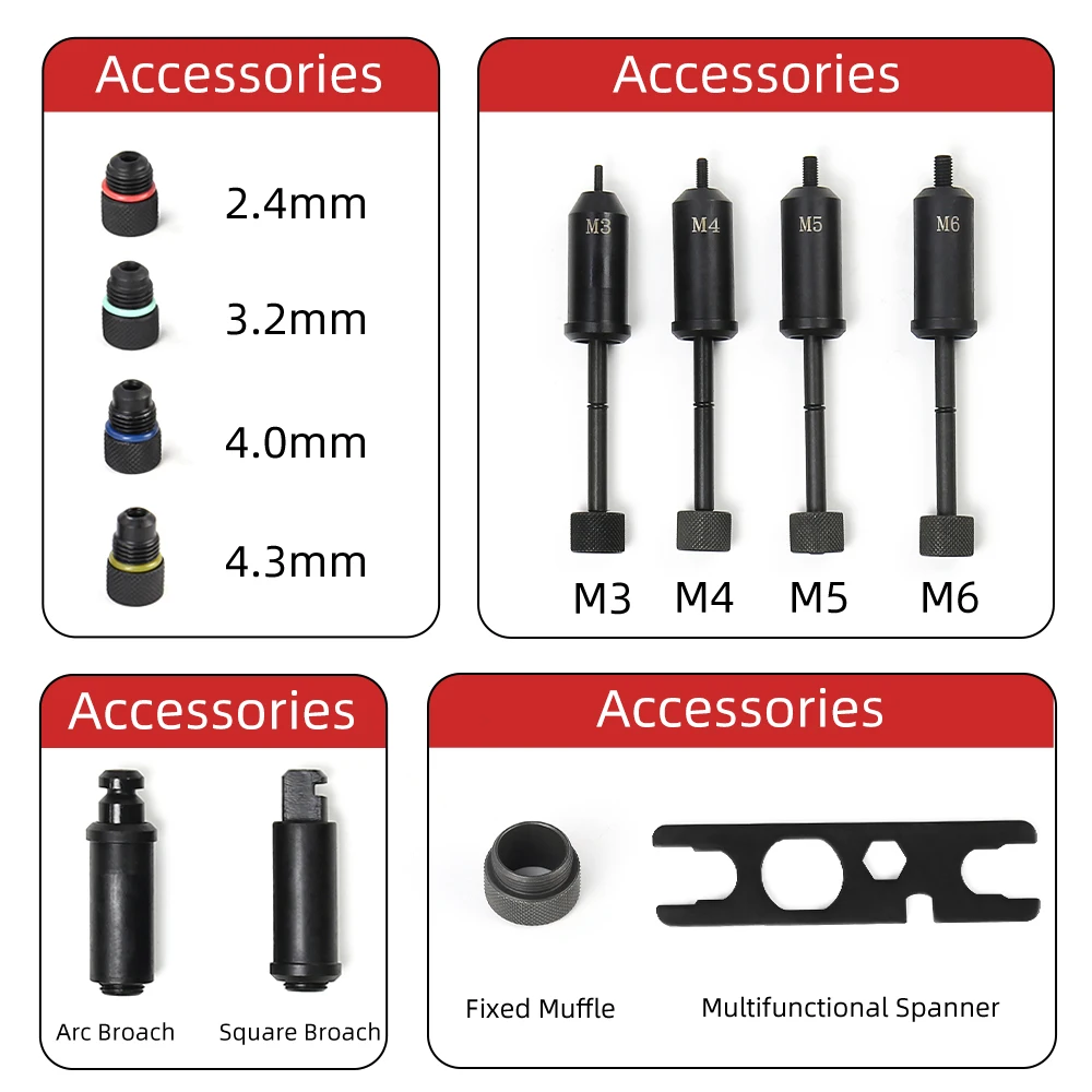 ALLSOME Single Universal 3 in 1 Multi Function Rivet gun with Nut rivet Hand rivet Reamer Tool