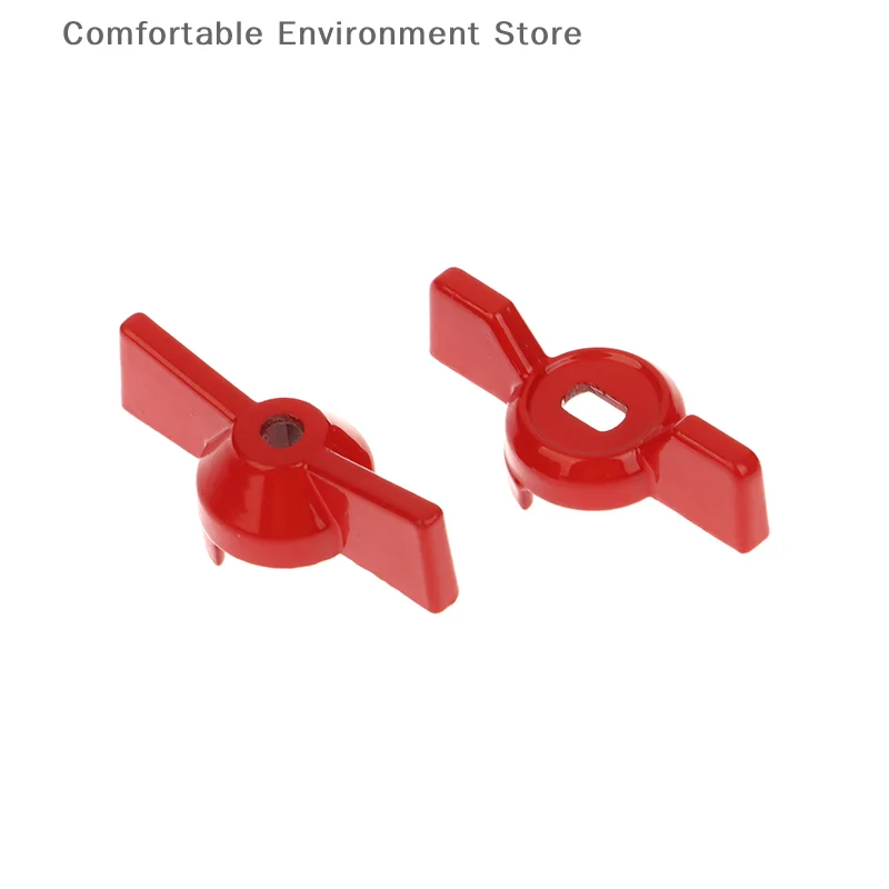 Conjunto de alça de válvula esférica com chave, design borboleta vermelha, 2 peças, construção de alumínio