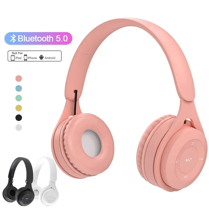 Y08 Kopfhörer Bluetooth Headset Kopfhörer drahtlose Kopfhörer Stereo faltbare Sport Gaming Macaron Kopfhörer für Android iOS