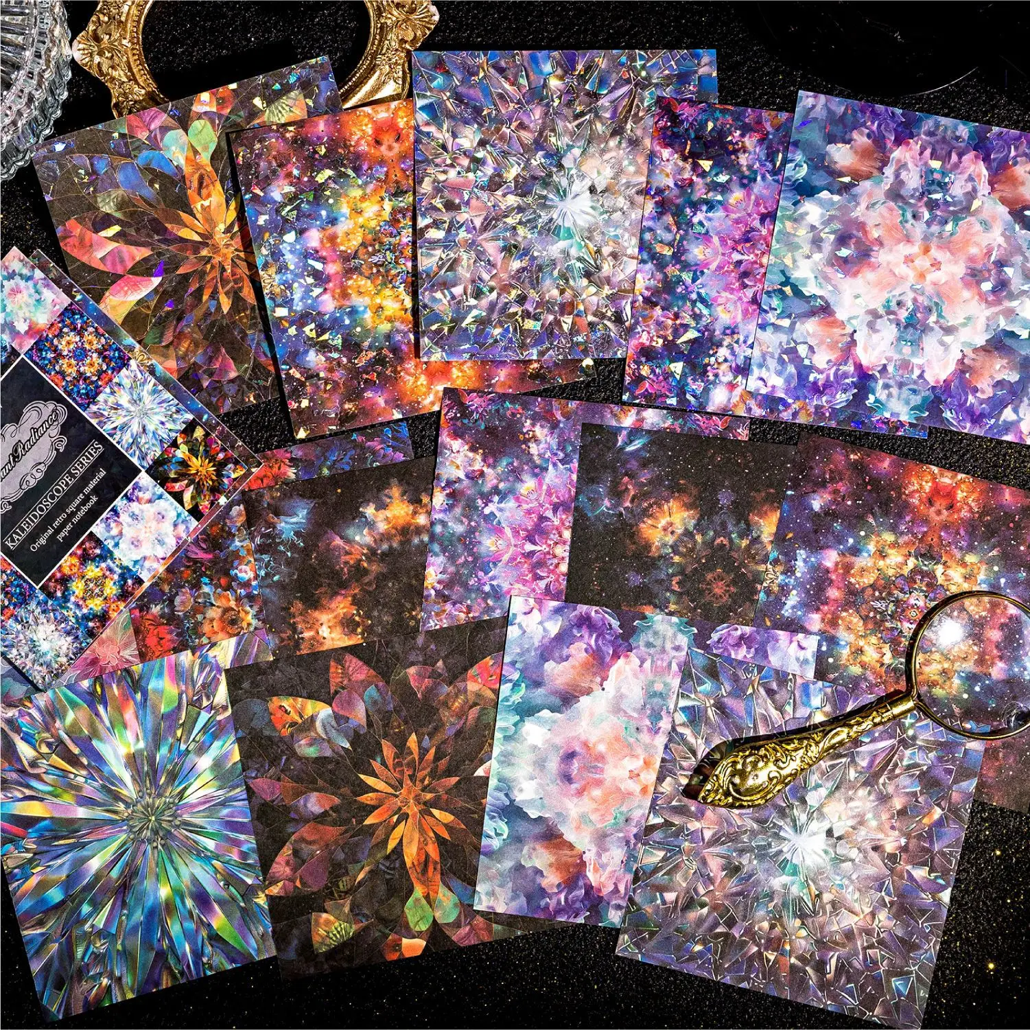 Mr. Paper, 6 Styles, Retro Double Decoration Material Paper, Dreamy Colorful Material Paper DIY Handmade Decoration Base Paper