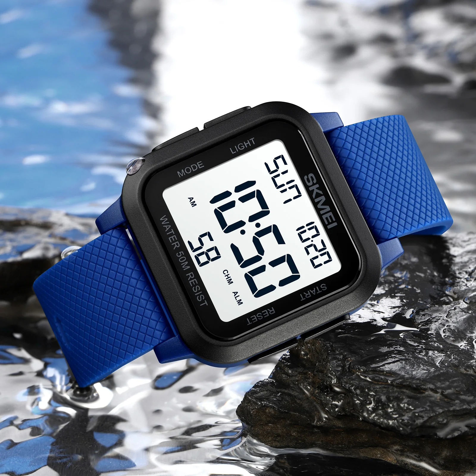 SKMEI1894 pantalla LED reloj Digital de choque reloj hombre deporte al aire libre hombres alarma cronógrafo 5Bar relojes militares impermeables