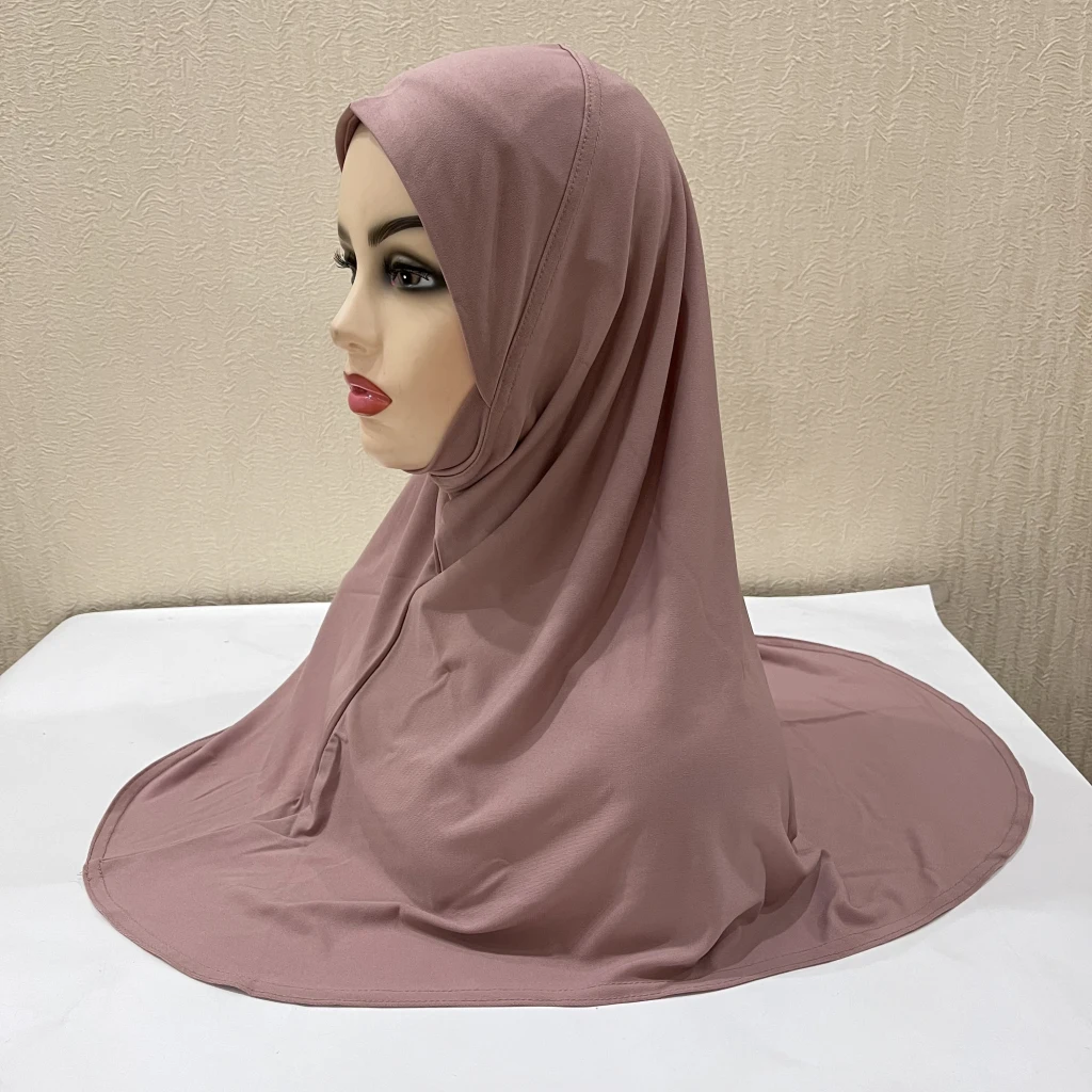 H302 Teenager-Mädchen, schlichter muslimischer Hijab mit Kinnteil, hochwertiger Amira-Pull-on-islamischer Schal, heißer Verkauf, Kopftuch, Ramadan-Bete-Mütze