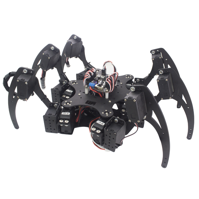 18 DOF Aluminium Hexapod Spider Halterung Sechs 3 DOF Beine Roboter Rahmen Kit mit Kugellager Komplett für programmierbare Roboter DIY Kit