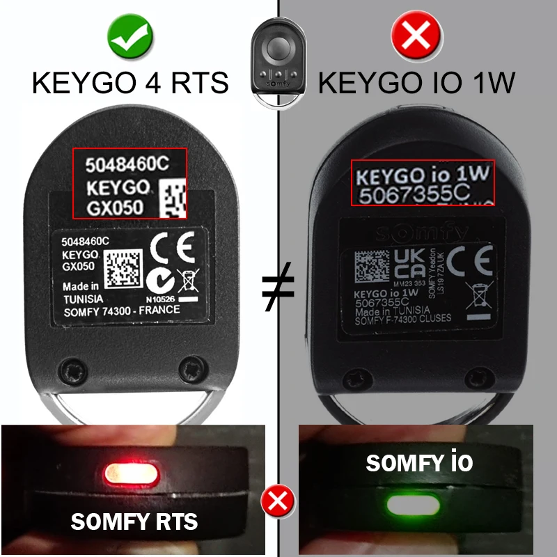 Pour SOMFY KEYTIS NS 2 RTS 1841026 Télécommande de portail 433.42MHz 2 boutons 1841025 SOMFY KEYTIS NS 4 RTS Télécommande de porte de garage