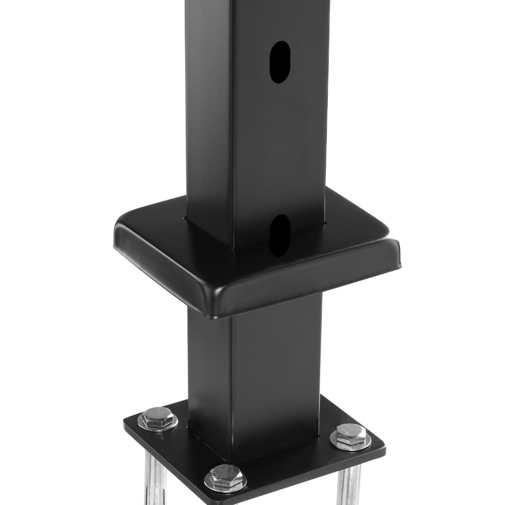 Balustrades Post, 42" X 1" X 2" Steel 30° Angled Hole Stair Railing Post,12 Pre-Drilled Holes with Horizontal and Curved Bracket