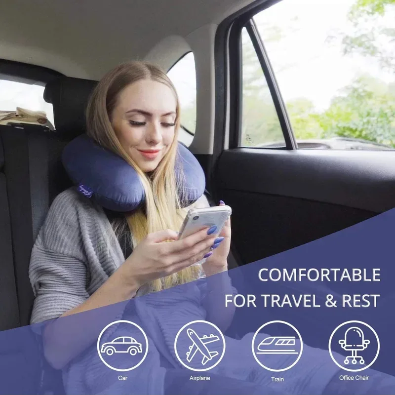 1pc Reise Kissen Neck Kissen Flugzeug Kissen Reisen Auto Home Office Reise Hals Flug Kissen Snap Strap Soft cover