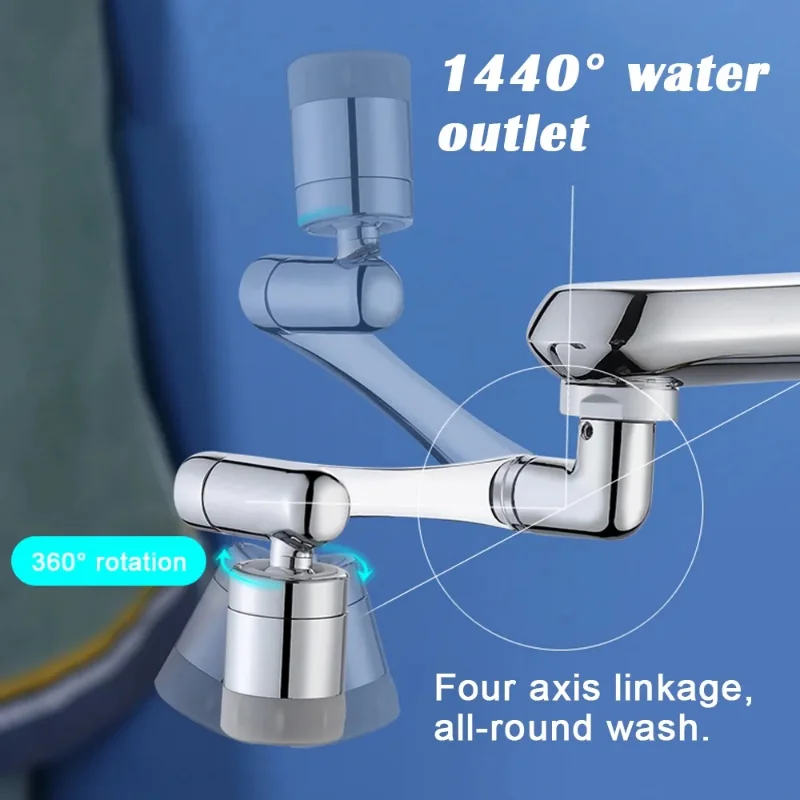 New 99% Universal 1080° Rotary Extender Faucet Aerator Robotic Arm Plastic Splash for Kitchen Washbasin Faucets Bubbler Nozzle