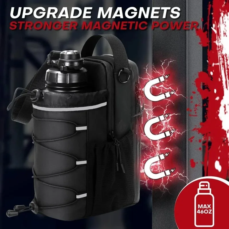 Magnetyczna torba gimnastyczna dla kobiet i mężczyzn – butelka na ramię z mocowaniem magnetycznym |   Uchwyt na butelkę wody, torba na siłownię, torba na ramię dla T
