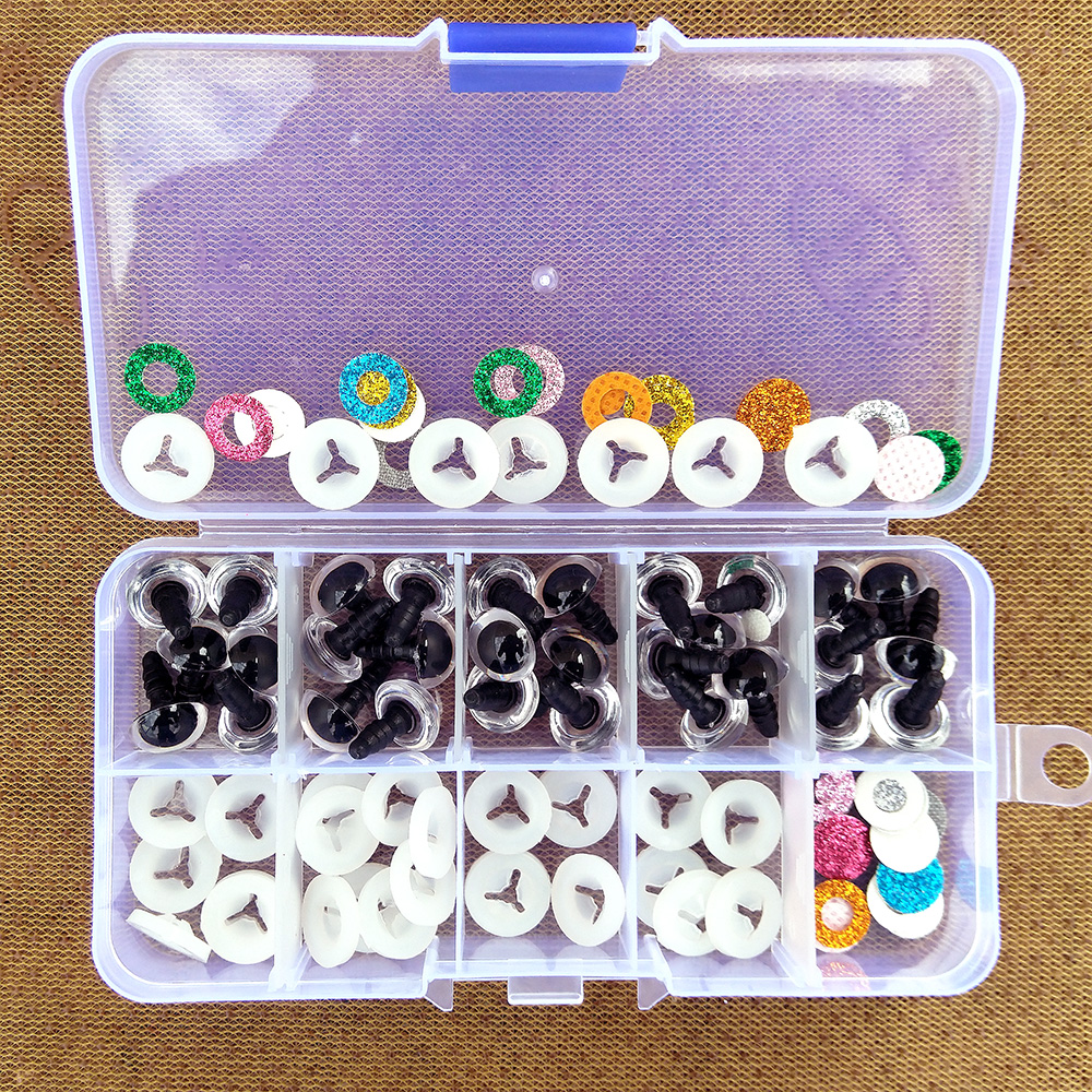 高品質 30 ピース/箱プラスチック安全グリッターガラス目おもちゃ工芸品動物あみぐるみかぎ針編み人形作り 9/10/12/14/16 ミリメートル