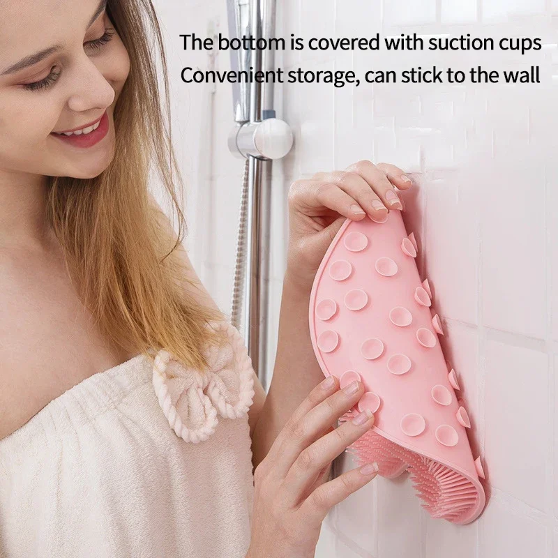 1 PC Exfoliating นวดอาบน้ํา Scraper ห้องน้ํา Non-SLIP Bath MAT แปรงนวดหลังซิลิโคนล้างเท้าทําความสะอาดร่างกายอาบน้ํา