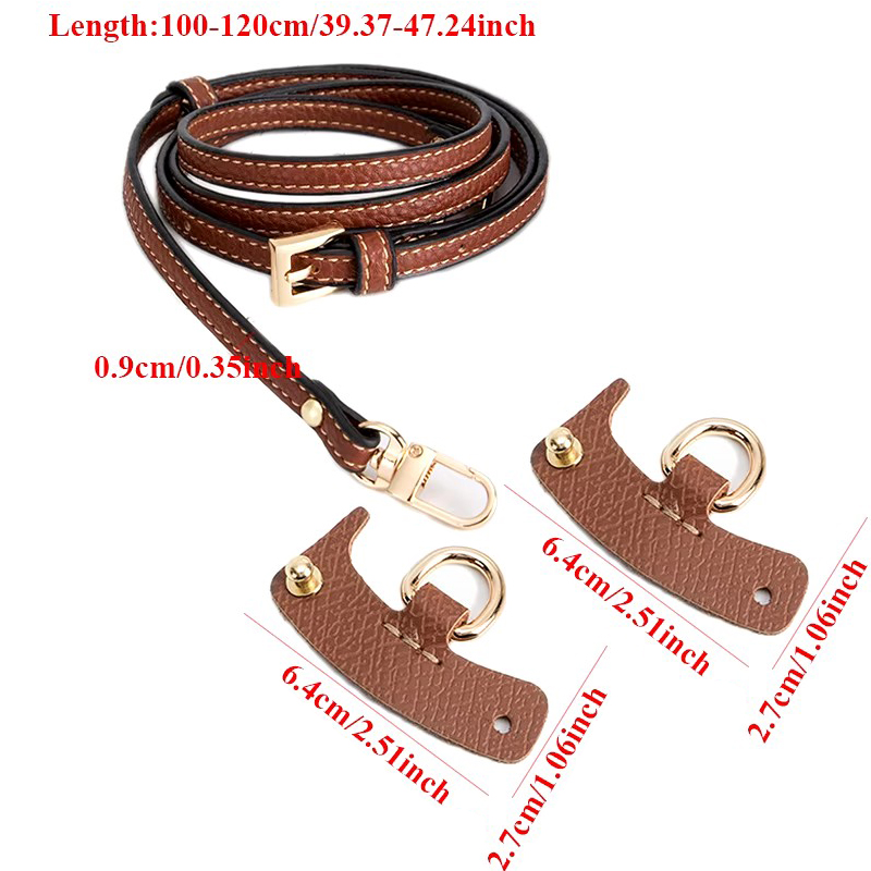 Juego de correas de bolso para accesorios de cuero Longchamp Diy Mini transformación sin perforaciones conversión de hombro tipo bandolera 100-120cm