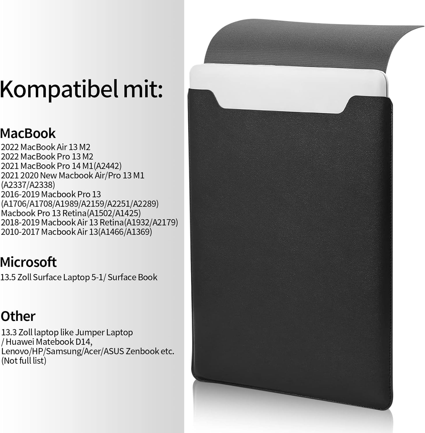 Laptop Bag, 13/13.3/14/15/15.4/15.6/16 Inch, Notebook Computer Mouse Pad, Pu Leather Bladder Bag, Computer Bag Accessories