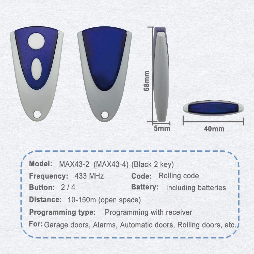 NOVOFERM NOVOTRON TORMATIC Пульт дистанционного управления для гаражных ворот 502 MAX43-2 504 MAX43-4 512 MIX 43-2 Ручной передатчик 433,92 МГц