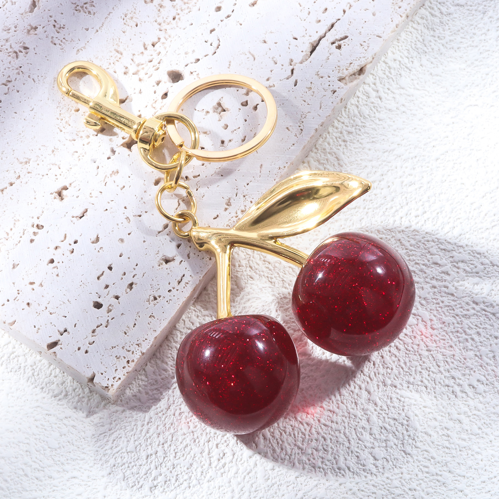Trendy Cherry Charm Accessory For Women's Bag or Keychain Pendant Cherry Adornment Individualized Bag Decoration for Women Trend