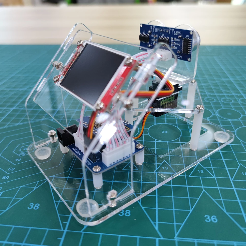 อะคริลิค Mini Radar หุ่นยนต์ TFT ขนาดเล็ก/ใหญ่หน้าจอ Ultrasonic Radar สําหรับหุ่นยนต์ Arduino สําหรับ ESP8266 โปรแกรมของเล่น Diy ชุด
