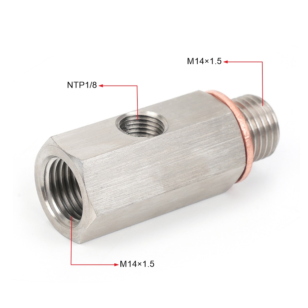 サイドホール油圧センサーコネクタ 1/8 NPT メスから 1/4NPT 1/8NPT 1/8BSPT M10 M12 M14 * 1.5 フィードラインゲージティーアダプター
