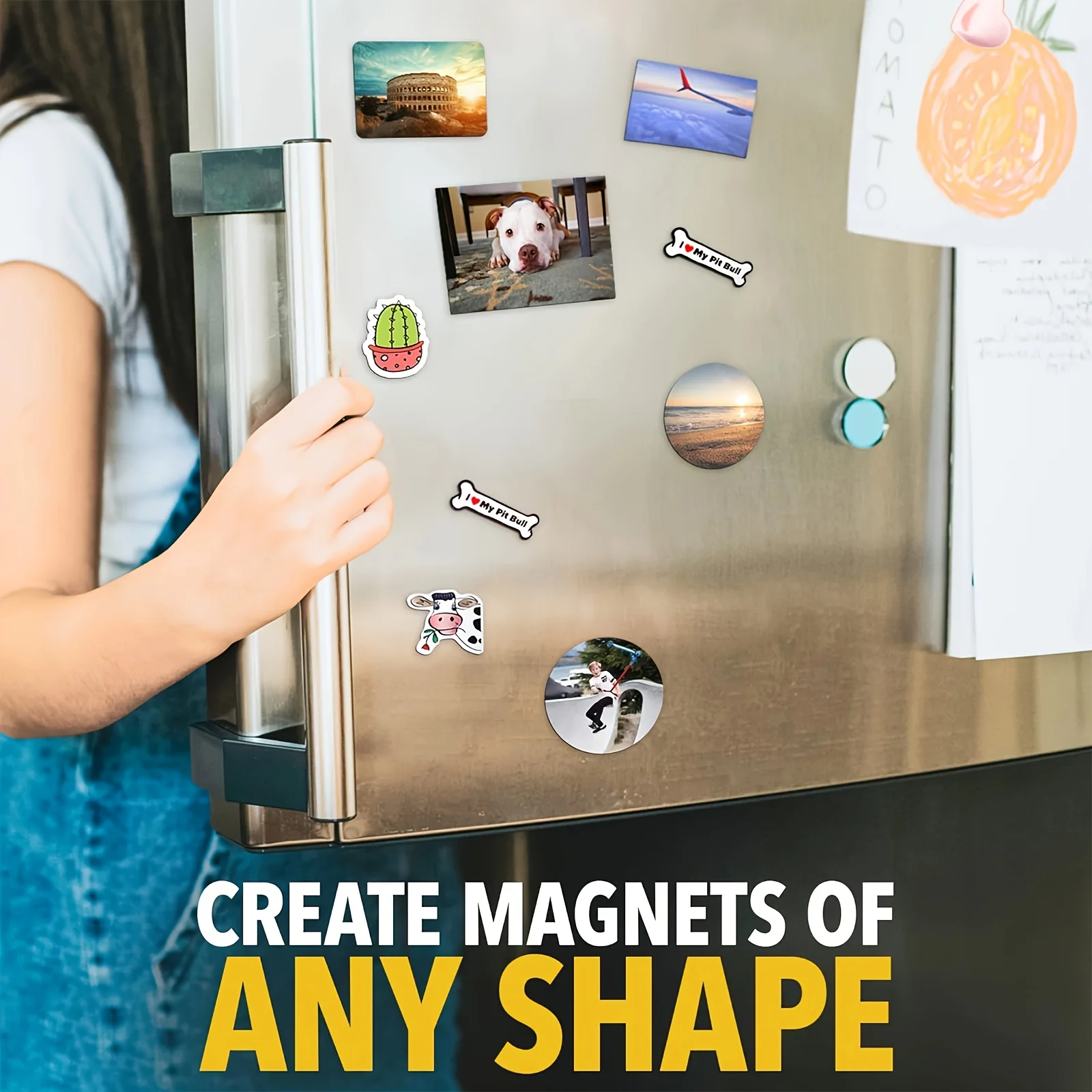HUSPER 4R Glossy Magnetic Photo Paper Printable 10 Sheets 4x6 Inches (15.2x10.2cm) Non-Adhesive for Inkjet Printer