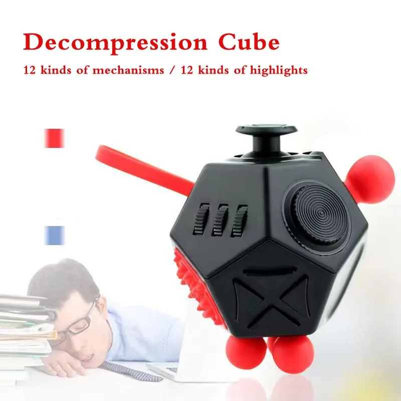 Khối Lập Phương Giảm Căng Thẳng Đồ Chơi Xúc Xắc Chống Khó Chịu Làm Giảm Lo Lắng 12 Mặt Fidget Đồ Chơi Pha Lê Giải Nén Đầu Ngón Tay Để Bàn Đồ Chơi