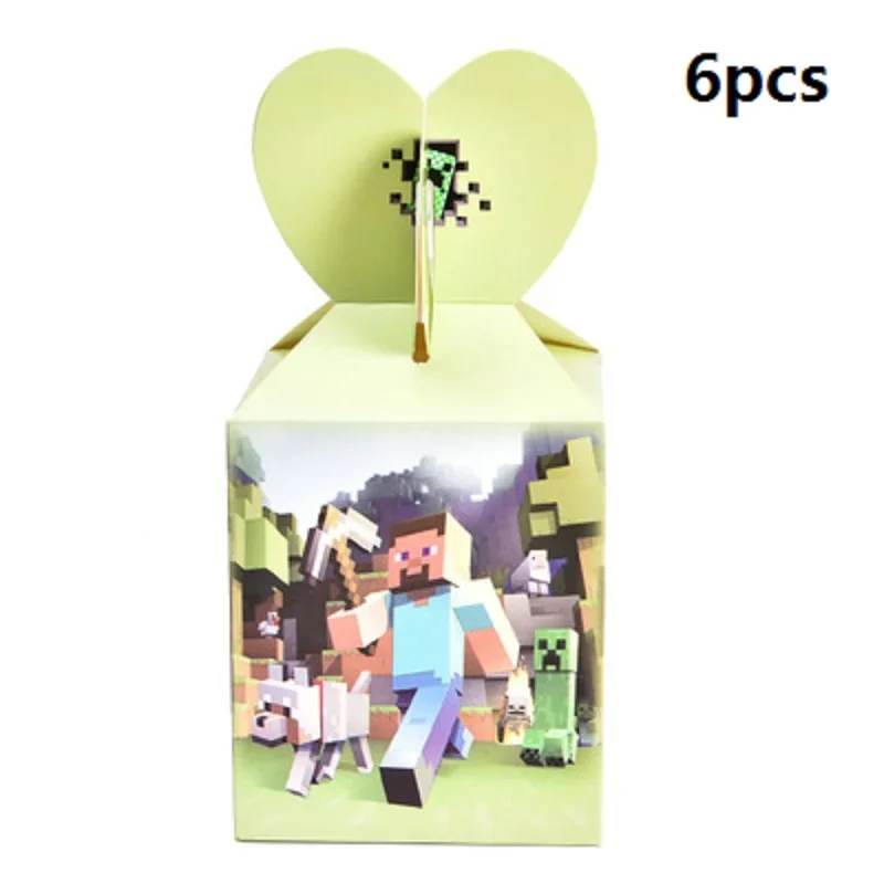 ชุด minecrafte steve ตกแต่งกล่องผ้าเช็ดปากแผ่นผ้าปูโต๊ะถ้วยมีดส้อมช้อนเด็กอุปกรณ์
