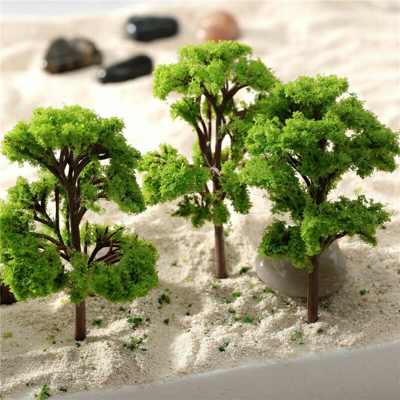 10pcs Model Trees Ornaments Decoration 4CM Railroad Diorama Scenery Plastic Scale Scene For House Living Room Kitchen Decor