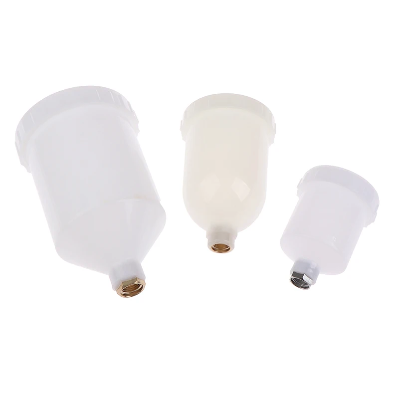 125/250/600ml Plastica Spray Vernice Tazza Spruzzatore Tazza Aria Gravity Feed Vernice Spray Pot Connettore Filettato Per Parti di Pistola A Spruzzo