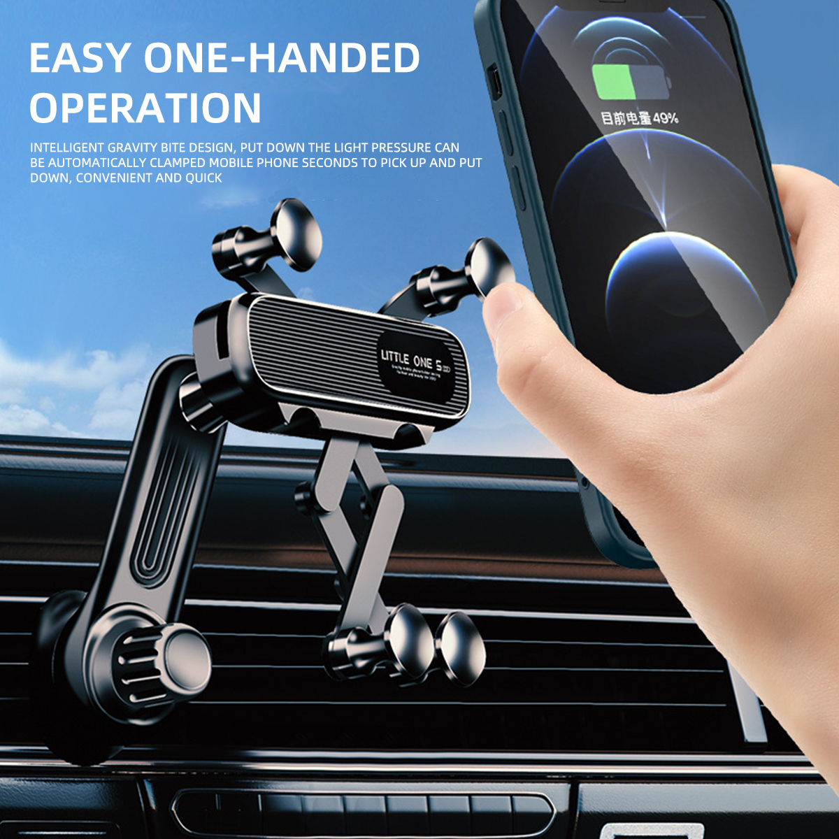 Gravity Car Phone Holder for 4.7-7 inch Mobile Phone Car Air Vent Phone Mount Universal Shockproof GPS Clip Smartphone Stand