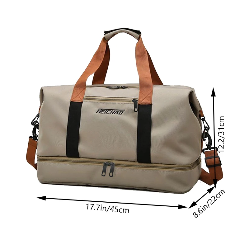 Lo zaino in colore neutro è appositamente progettato per uomini e donne e è adatto come borsa da viaggio e alloggio