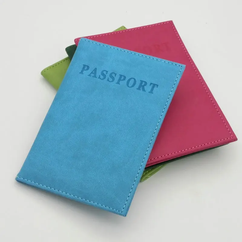 Fundas de pasaporte de cuero PU de Color sólido, funda para documentos, soporte para pasaporte de viaje, tarjeta de identificación, soporte para pasaporte, accesorios de viaje