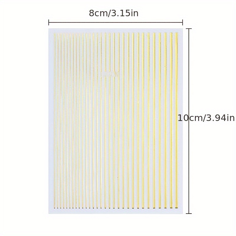 1 Stück 3D Nail Art Slider Golden/Silvery Line Stripe Nail Art Aufkleber, selbstklebende Stirp Nail Art Aufkleber für Nail Art Dekoration