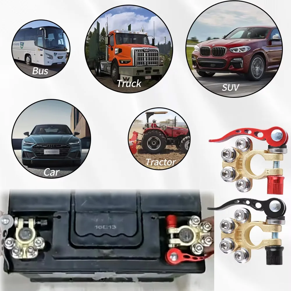 Multiport 1 Pair Quick Release Car Top Post Terminals Connectors Kit Auto Parts Tools for Boat Race 12V 24V UTV Tractor Truck