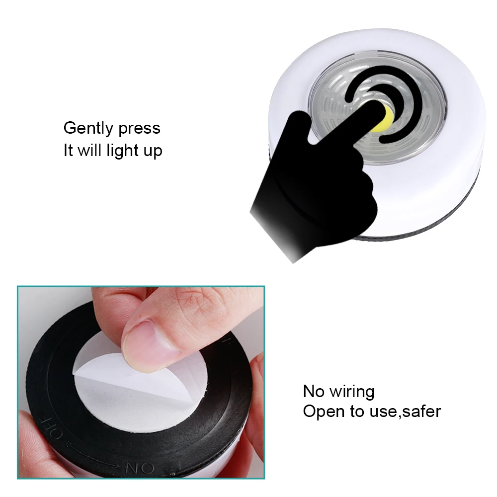 COB LED Unter Schrank Licht Mit Klebstoff Aufkleber Drahtlose Nachtlicht Hause Wand Lampe AAA Batterie Betrieben Kleiderschrank Schrank Lampe