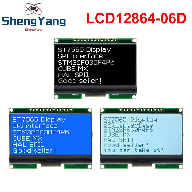 TZT LCD12864-06D 128*64 DOTS COG LCD Module ST7565 Driver With Chinese Font SPI Interface