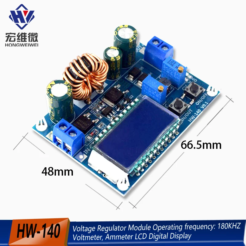 Módulo convertidor Buck Boost DC-DC, 5,5-30V a 0,5-30V, 4A, 35W, regulador de voltaje ajustable, voltímetro Digital LCD