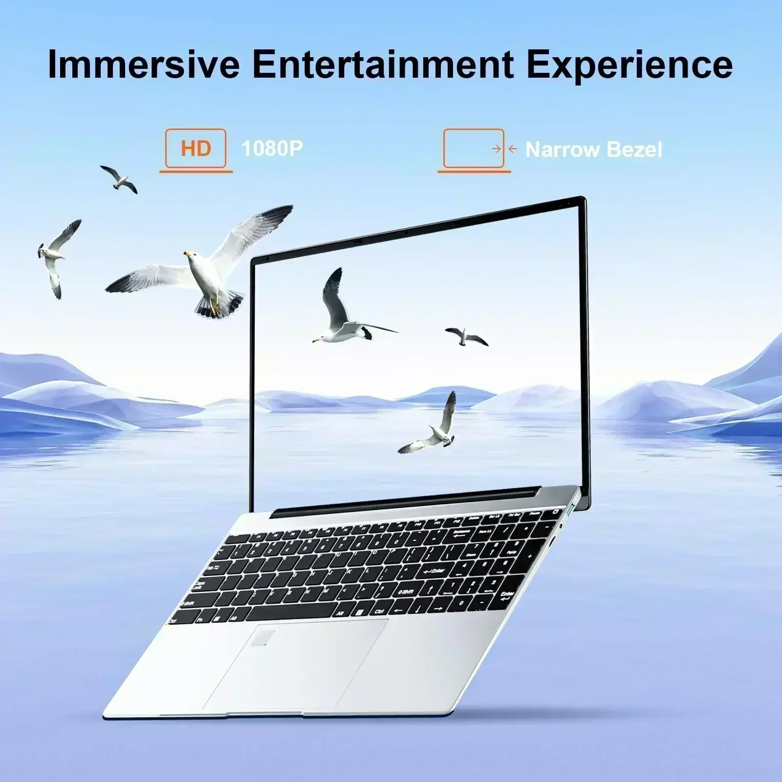 15.6" Portable Laptop Intel N5095 32GB Ram DDR4 2TB SSD Windows 11 Notebook Pc Gamer Office Computer with Backlit Fingerprint