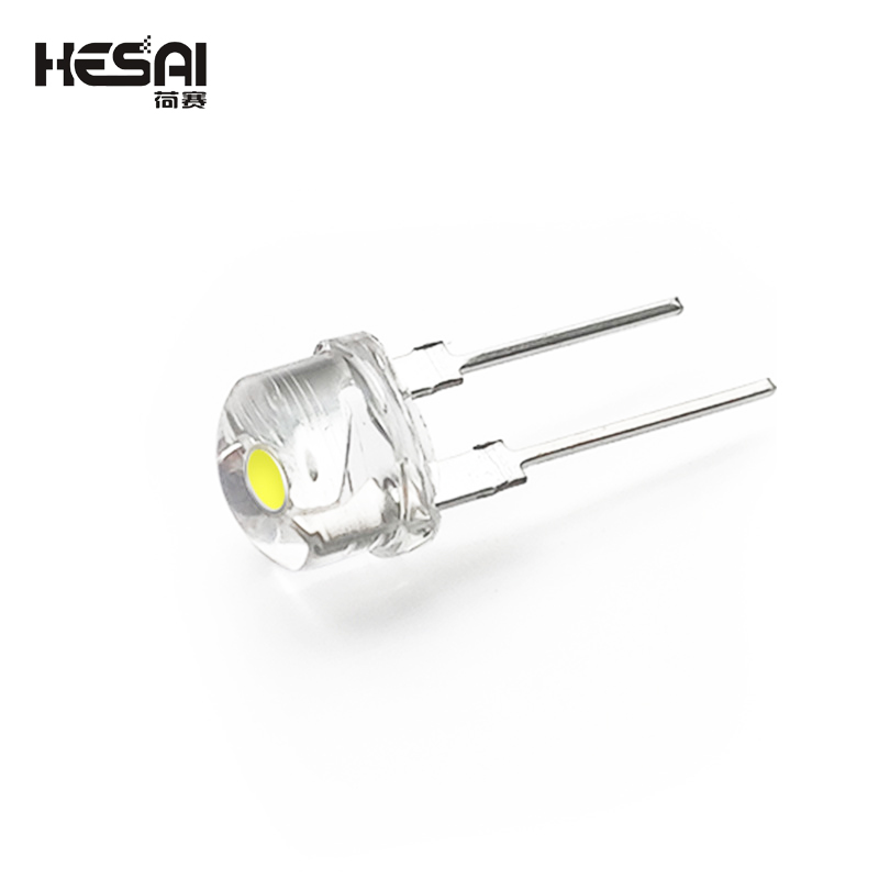 10pcs neue f8 8mm 0,5 w 3,0-3,2 v Strohhut LED weiß super helle LED Lampe Weitwinkel transparente LED Lampe Strowhat LED