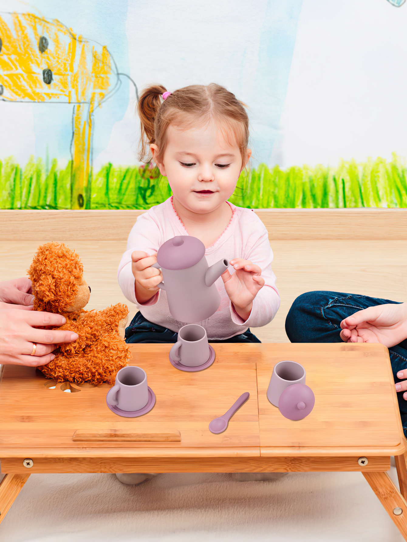 TYRY HU taza de té para niños, juguete de simulación, sin BPA utensilio de cocina, silicona, educación para niños, juego de simulación, regalo