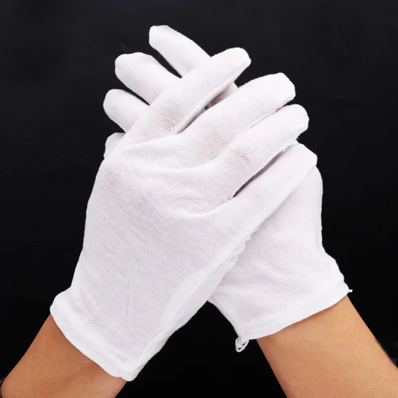 1 paar Weiße Baumwolle Handschuhe Männer Formale Smoking Uniform Handschuhe Honor Guard Parade Zeremonie Kostüm Cosplay Münze Schmuck Butler Handschuh