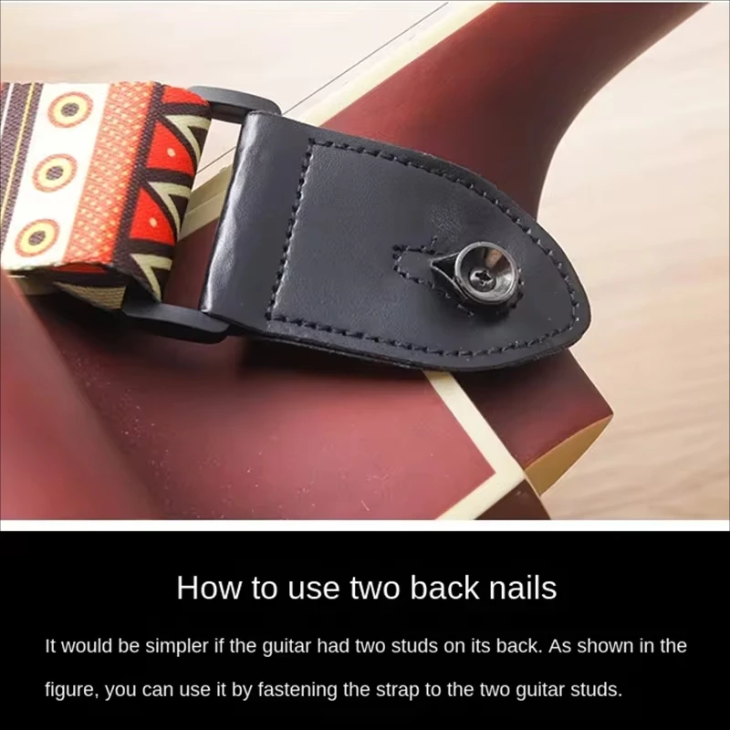 Correa de guitarra de estilo étnico Retro, correa de cuero ajustable para guitarra folclórica, guitarra eléctrica, bajo, ukelele, accesorios para guitarra