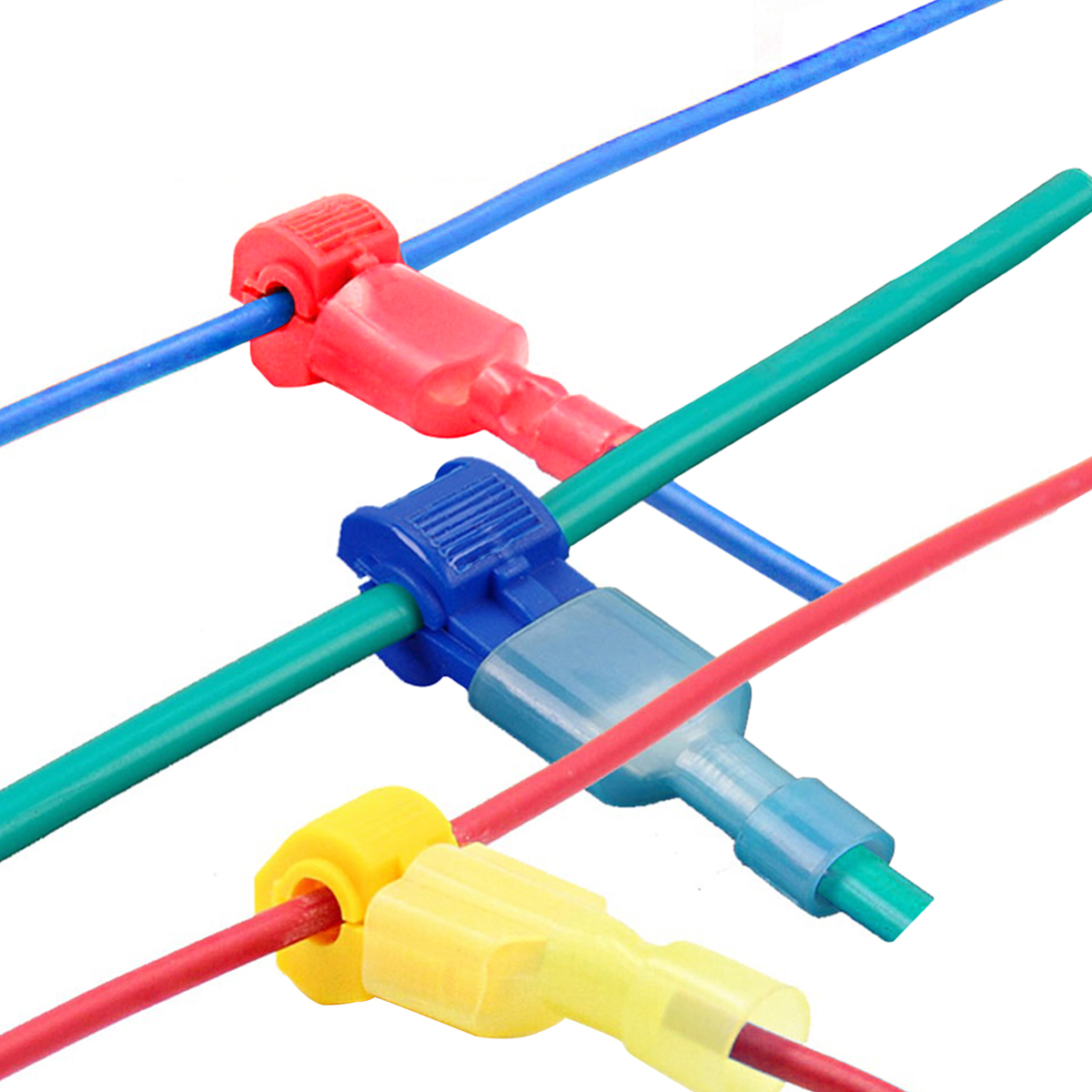40 peças (20 conjuntos) conector de cabo elétrico em forma de t, bloqueio de emenda rápida, terminal de crimpagem, conectores de fio elétrico