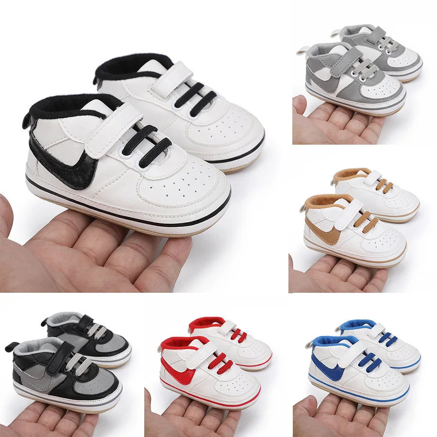 Sapatos de bebê recém-nascido menino menina esporte borracha couro do plutônio multi-cor primeiro walker tênis casuais sapatos de batismo 0-18m