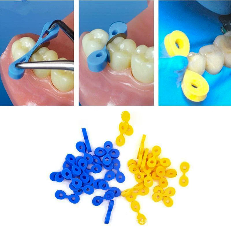 40Pcs Dental Wedge Matrix Matrices Tooth Seperator Elastic Rubber Fixing Wedges 2.0/2.5 MM Fit Into Any Interdental Space