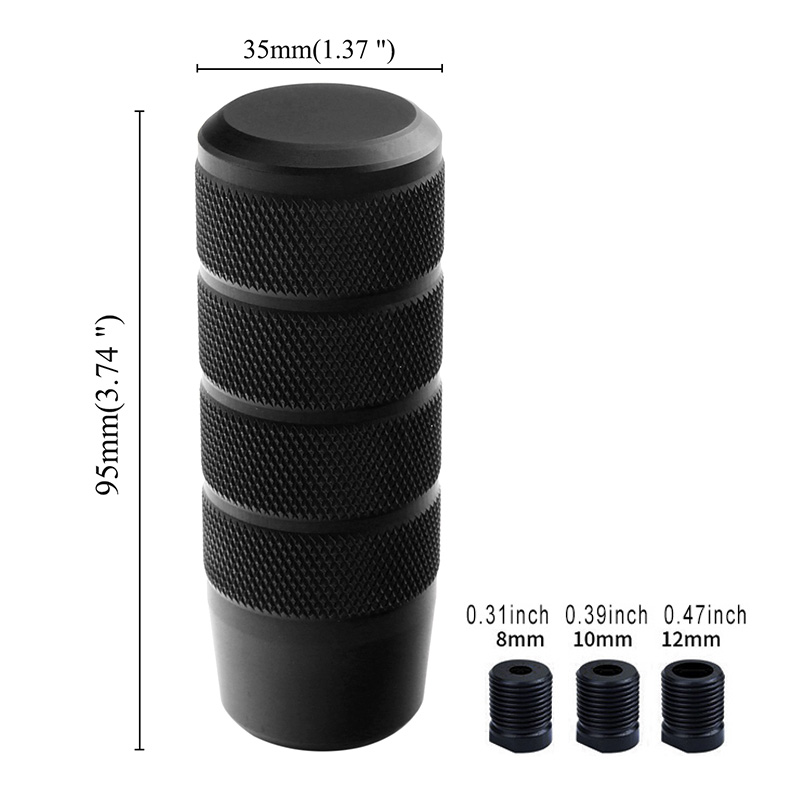 95 mm rutschfester Schaltknauf, Schaltgetriebe, Aluminium, gerändelt, Schalthebel, Schalthebel, Schalthebel, Autozubehör