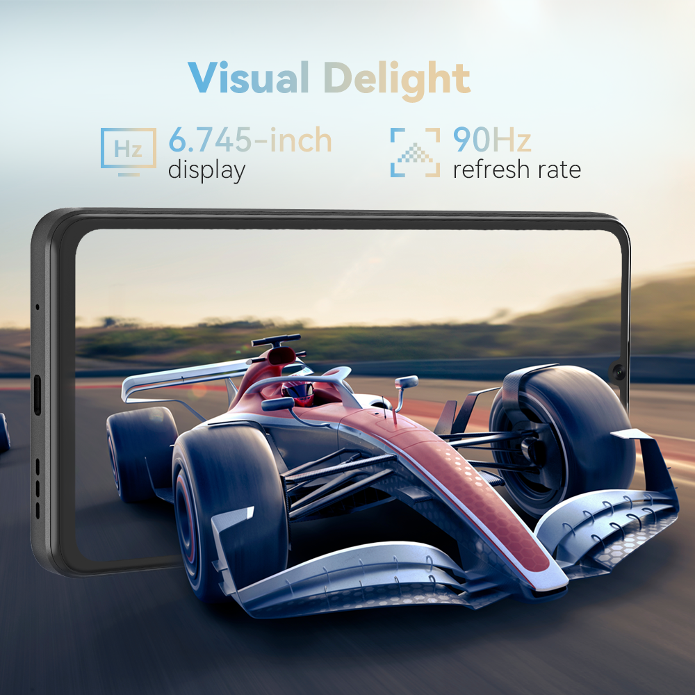 Cubot A20, Smartphone Android 14, 12GB RAM (4GB+8GB ampliados)+128GB ROM, Pantalla HD+ de 6.745 pulgadas y 90Hz, Batería de 5100mAh, Cámara de 48MP, Face ID, 4G celulares, OTG telefonos celular, smartphones