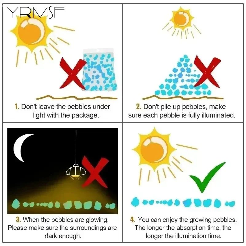 2000pcs 3-5mm Luminous Sand Glow in Dark Pebbles Stone Home Potted Garden Yard Outdoor Path Lawn Decorations Aquarium Decor Sand