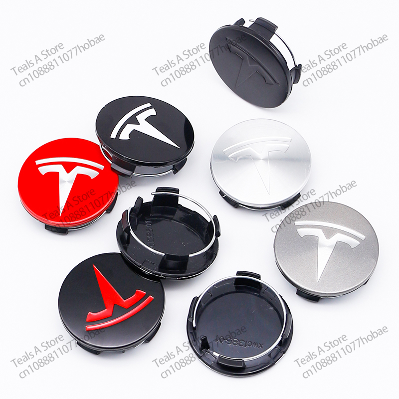 56mm 4 Uds aplicable a la cubierta del cubo de la rueda original Tesla Model3 modelo Y modelo S X cubo de la rueda cubierta central del neumático logo accesorios del coche