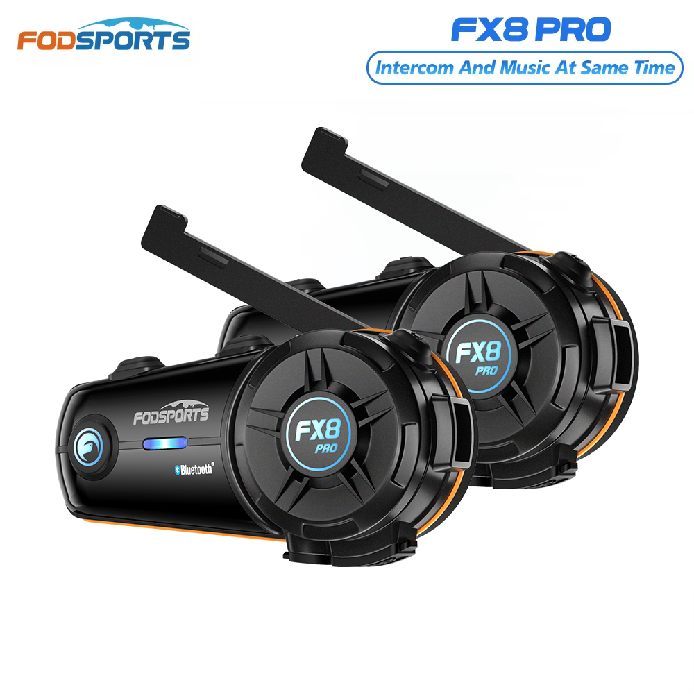 2 шт. Fodsports FX8 Pro мотоциклетный домофон Bluetooth-гарнитура для шлема, домофон 8 гонщиков, Поддержка приложения Fodsports Connect.