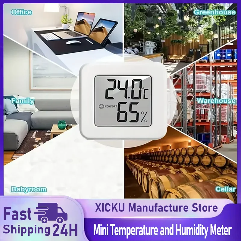 Miniaturowy miernik temperatury i wilgotności do użytku w pomieszczeniach, przenośny elektroniczny cyfrowy wyświetlacz temperatury i wilgotności do sypialni.
